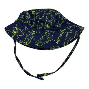 Shark Bucket Hat Navy Size 12-2T